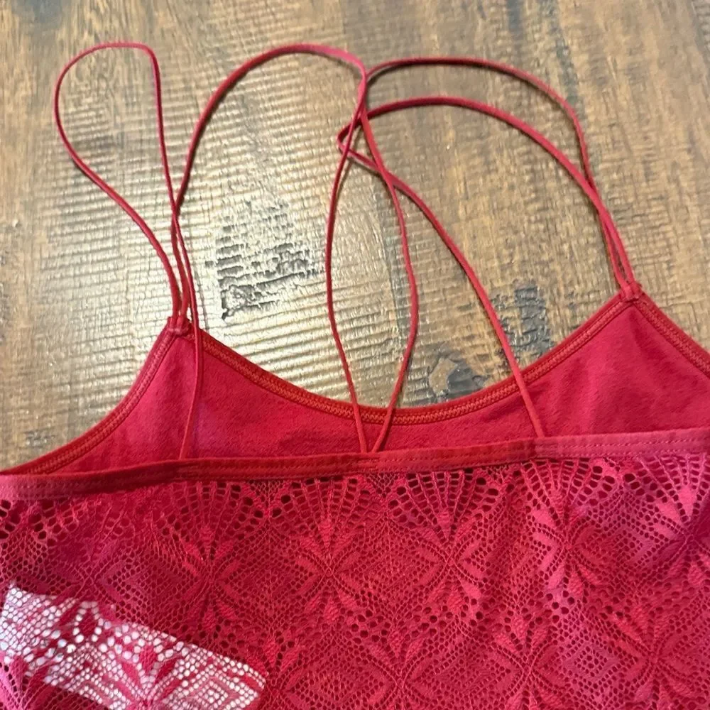 Gilly Hicks Ribbed Bralette Strappy Lace back